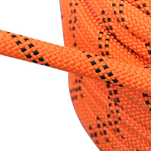 DURAFORCE 48 Stranded Braided Rope 3/8"×120' Orange Black Breaking Strength 3430 Pounds