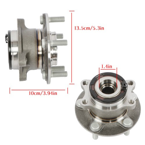 DURAFORCE 2 Pcs Wheel Hubs Bearings Rear AWD For Mitsubishi Outlander 2014 2015 2016-2020