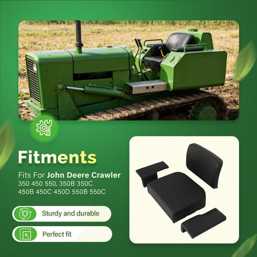 DURAFORCE Seat Cushion Set Back Bottom For John Deere 350 350B 350C 450 450B 450C 550