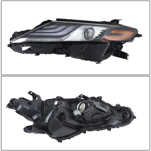 DURAFORCE Headlight Assembly For Toyota Camry XSE XLE 2021 2022 Full LED Black Driver Left