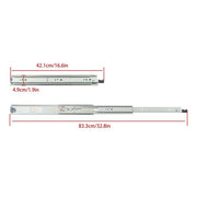 DURAFORCE 1 Pair of 16" Locking Drawer Slides Full Extension & Lock 150 lb Load Capacity