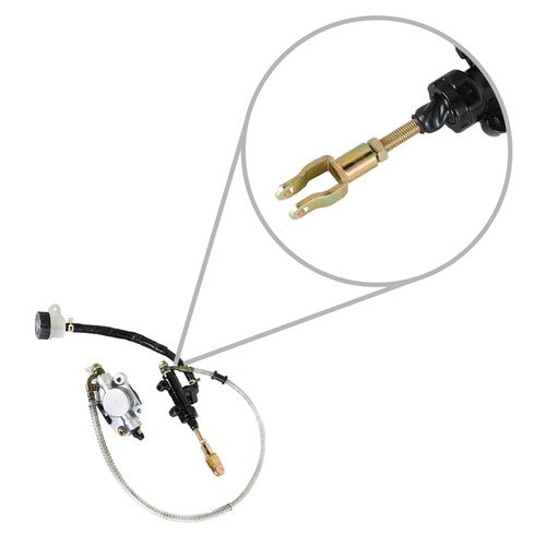 DURAFORCE Rear Hydraulic Brake Assembly Caliper Master Cylinder For Go Kart Golf Cart ATV
