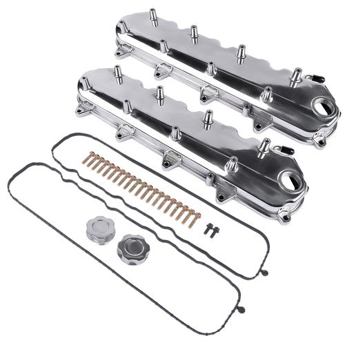 DURAFORCE Polished Engine Valve Covers for Chevy Small Block LT GEN V 5.3 6.2 LT4 L83 L86