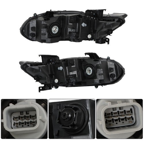 DURAFORCE Headlamps For Honda Accord 2018-2020 Halogen Headlights Clear W/LED DRL LH&RH