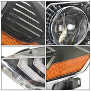 DURAFORCE Black Housing Headlamp Headlight LED DRL LH&RH Pair For Ford Mustang 2018-2020