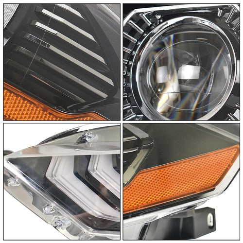DURAFORCE Black Housing Headlamp Headlight LED DRL LH&RH Pair For Ford Mustang 2018-2020