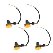 DURAFORCE 4Pcs Motorcycle Turn Signals Blinker Light Black Amber For Yamaha Kawasaki Honda