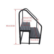 DURAFORCE 660lbs 2 Step RV Stairs Load Capacity Step Ladder Outdoor RV Steps (w/ Handrail)