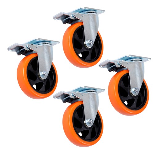 DURAFORCE 5 inch Swivel Caster Wheels with Dual Locking, Heavy Duty Castors Set of 4