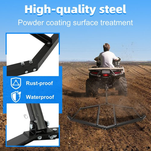 Tow Behind Drag Harrow For ATV UTV And Garden Lawn Tractor 72 Inch Width