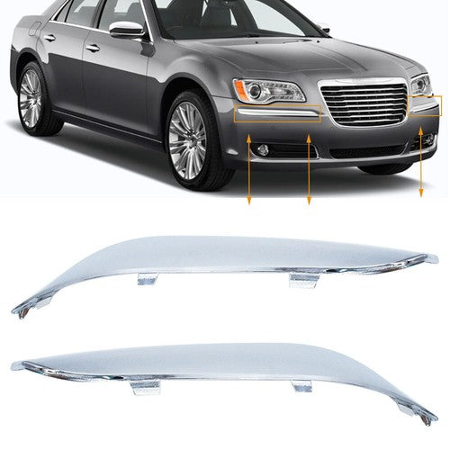 DURAFORCE For Chrysler 300 2011-2014 Front Bumper Molding Chrome Trim 2pc Set LH & RH New
