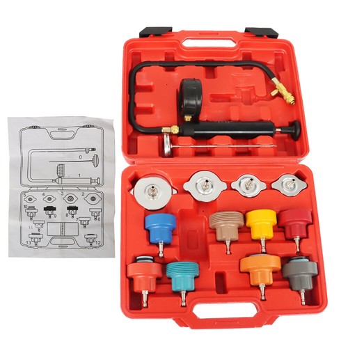 DURAFORCE 14pcs Cooling System Radiator Pressure Detector Coolant Antifreeze Leak Test Set