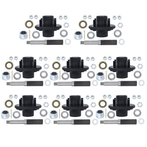 DURAFORCE With Trailer Bearing Kit 8 Sets 4 on 4" Trailer Hub Kit And 1" Round BT8 Spindle