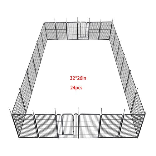 DURAFORCE 24 Panels 32x26 inch Dog Playpen Crate Fence Pet PlayPen Exercise Cage
