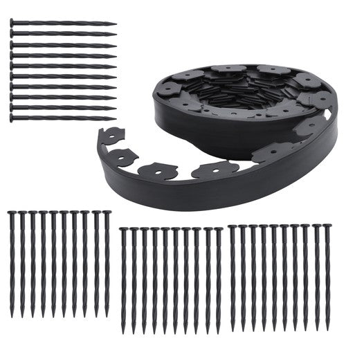 DURAFORCE Lawn Border L-shaped Lawn Garden Edging Kit 40FT With 40Pcs Anchoring Spikes