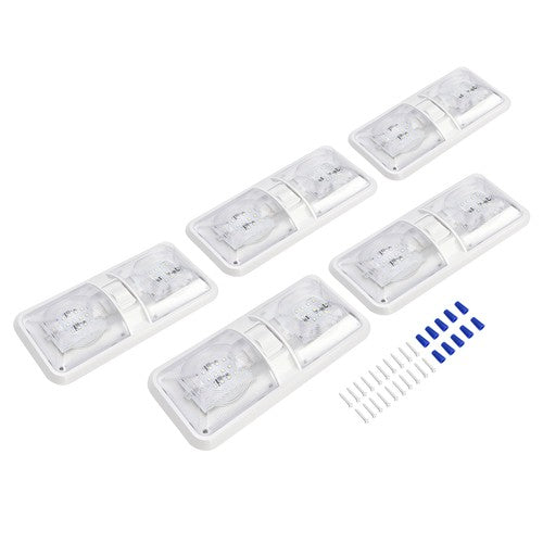 5x RV LED 12V Double Dome Light Ceiling Fixture for Camper Trailer Marine