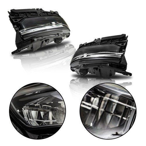 DURAFORCE For Grand Cherokee 2021-2024 (w/o Animation & Leveling) Pair Headlamps LED Black