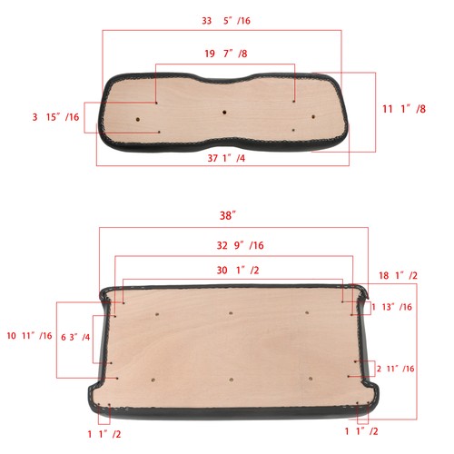 DURAFORCE NEW Golf Carts Black Front Seat Bottom + Back Cushion For Club Car DS 2000.5-Up