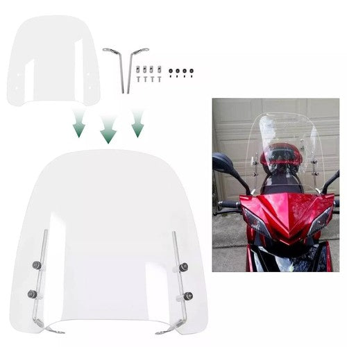 DURAFORCE 17"x15" Clear Scooter Moped Motorcycle Windshield For Yamaha Honda 125cc 150cc