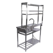DURAFORCE 39.4in Stainless Steel Utility Sink Set Left Platform Commercial Sink w/ Shelves