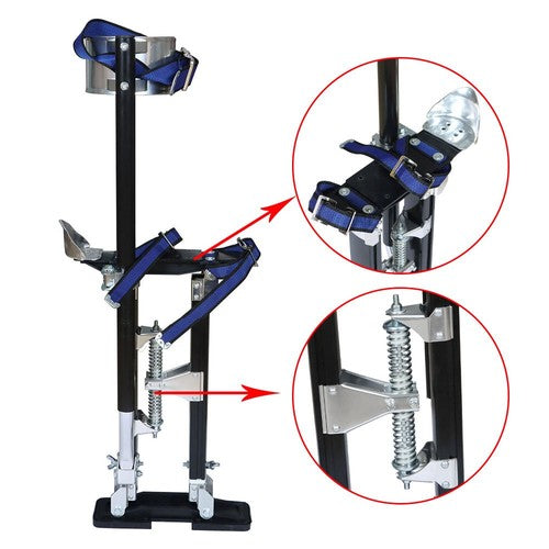 DURAFORCE 15" - 23" Adjustable Drywall Stilts Painters Walking Finishing Tools Black