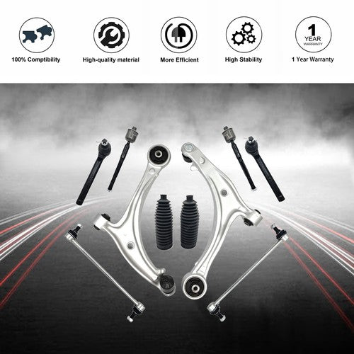 DURAFORCE 10Pc Front Lower Aluminum Control Arm Suspension Kit Fit For Honda Odyssey 05-10