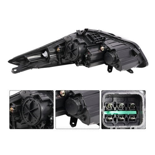 DURAFORCE ZZ2V00905 Halogen Headlights Assembly Pair for 2011-2013 Hyundai Elantra