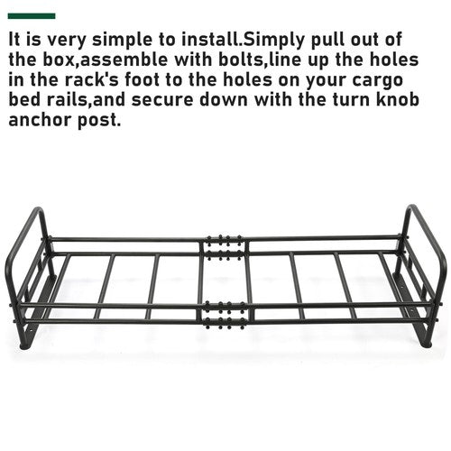 DURAFORCE Black Steel Cargo Rack For 2005-2018 Polaris Ranger 700, 800, 900, 1,000