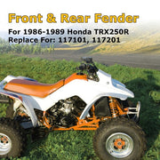 DURAFORCE New For 1986-1989 Honda TRX 250R TRX250R White Front & Rear Fender Plastics Kit