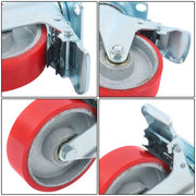 DURAFORCE 4 Inch Heavy Duty Casters, Swivel Caster Wheels with Brake, Polyurethane