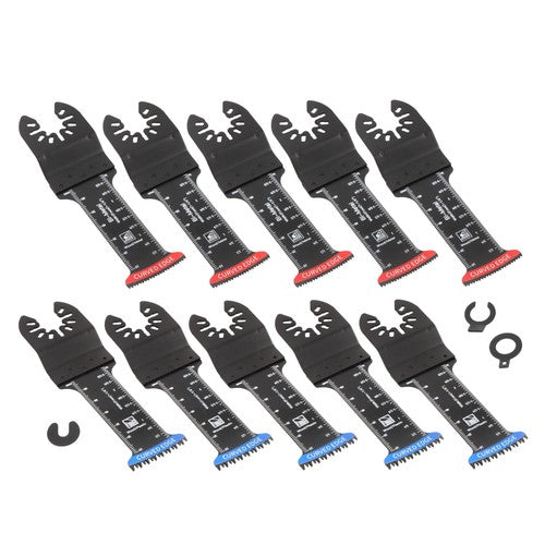 DURAFORCE 10-piece Extra Long Japanese Tooth Oscillating Saw Blades for Wood Plastic