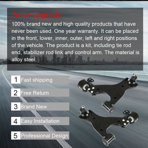 DURAFORCE NEW 12Pc Complete Front Control Arms Ball Joints Tie Rod End For Bucik Chevy GMC