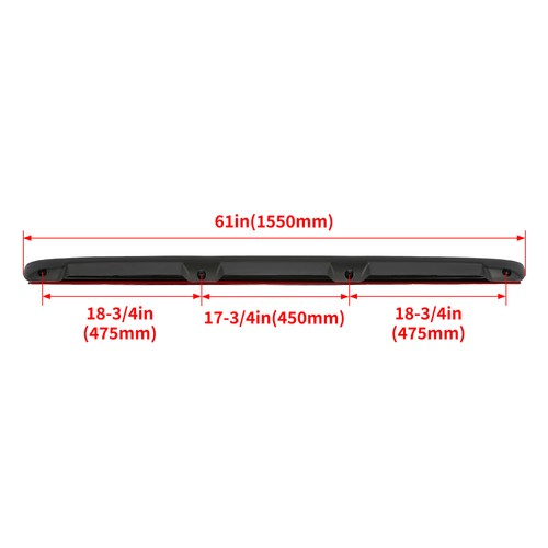 Tailgate Spoiler Cap Molding Top Protector for 1999-2007 Silverado Sierra Black