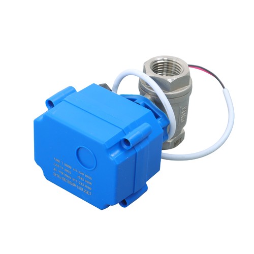 DURAFORCE Solid Motorized Ball Valve 1/2in Full Port SS 9-24V AC/DC NC Auto Return