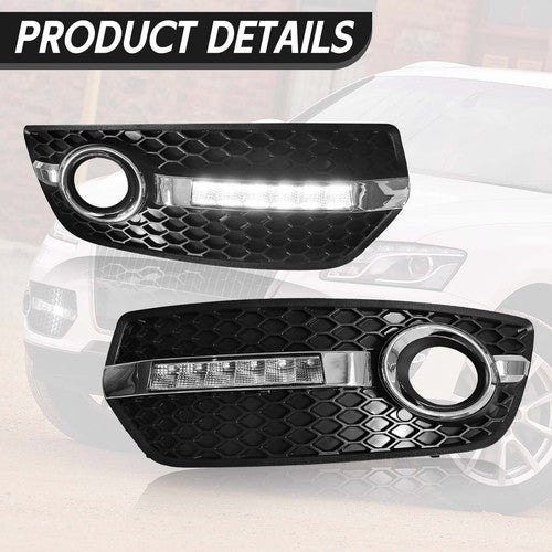 DURAFORCE LED DRL Fog Lights Bezel Cover Lamp w/Wire harness switch For 2009-2012 Audi Q5