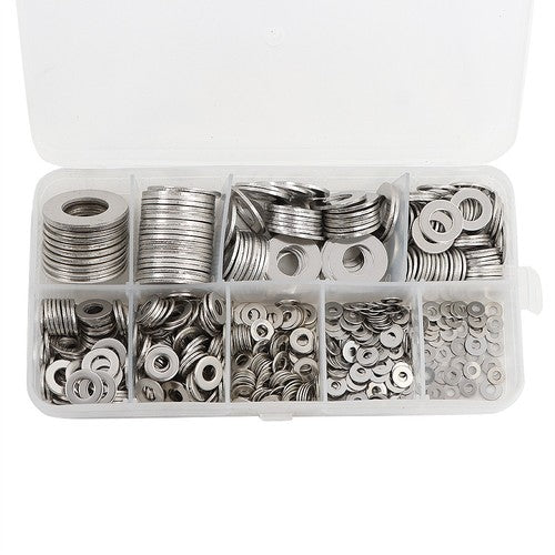 DURAFORCE Flat Washer 304 Stainless Steel Washers Assortment Set Value Kit 600 Pieces Set