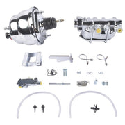 DURAFORCE 7Inch Chrome Power Brake Booster Master Cylinder Disc Drum Kit for Bel Air 55-57