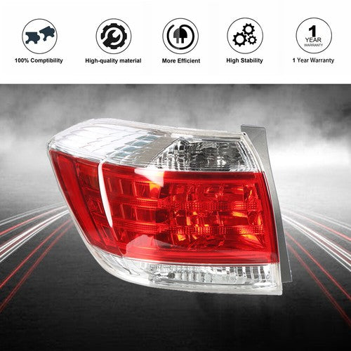 DURAFORCE Driver LH Side Tail Light Lamp Assembly Replace For 2011-2013 Toyota Highlander