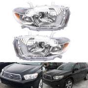DURAFORCE Headlight Headlamps Assembly Fit For Toyota Highlander 2008-2010 LH+RH Side Pair