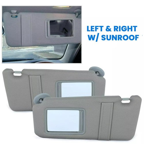DURAFORCE Gray Car Sun Visor Pair Left Right Side for Toyota Camry 2007-2011
