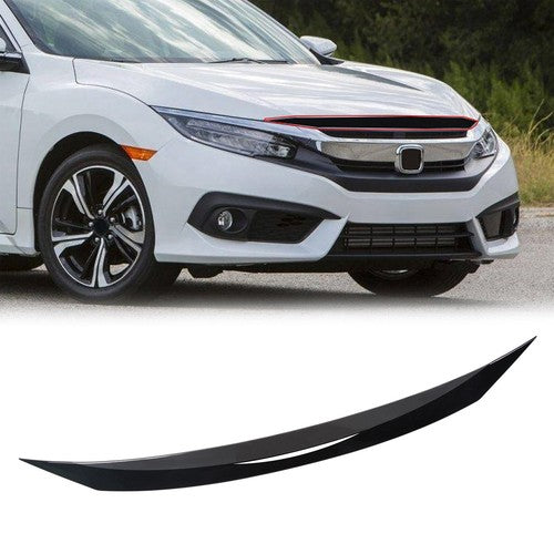 DURAFORCE Gloss Black Front Hood Bumper Upper Nose Cover for Honda Civic Si 2016-2021