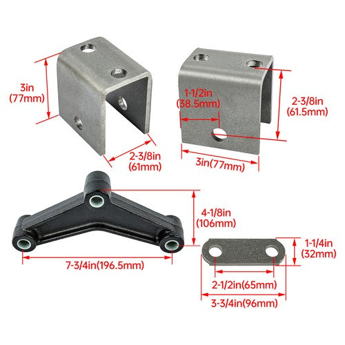 DURAFORCE For Double Eye Springs Tandem Axle Suspension Trailer Leaf Spring Equalizer Kit