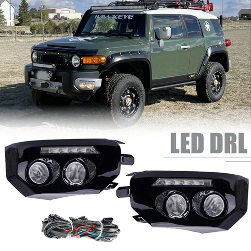 DURAFORCE LED Fog Lights Lamps Daytime Running Light DRL For 2007-2014 Toyota FJ Cruiser