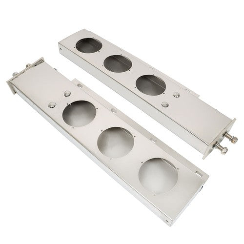 DURAFORCE Stainless Steel 30" Mud Flap Hanger w/ Light Cutouts Spring Loaded 2 1/2 Pattern