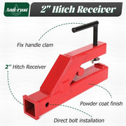DURAFORCE Trailer Hitch 2" Clamp On Receiver Tractor Bucket Mount Adapter For Deere Bobcat