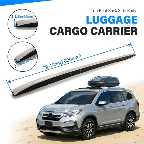 Pair Top Roof Rack Side Rails Luggage Cargo Carrier for 2016 2022 Honda Pilot