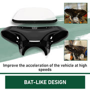 DURAFORCE Universal Front Fairing Batwing Windshield Windscreen For Harley Yamaha Suzuki