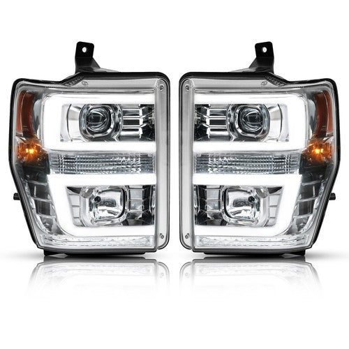 Pair LED Projector Headlights Headlamps for 2008 2009 2010 Ford F250 F350 F450