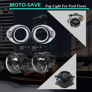 DURAFORCE For Ford Focus 12-14 Bumper Lamp Fog Lights Driving Lights & Chrome Cover Bezel