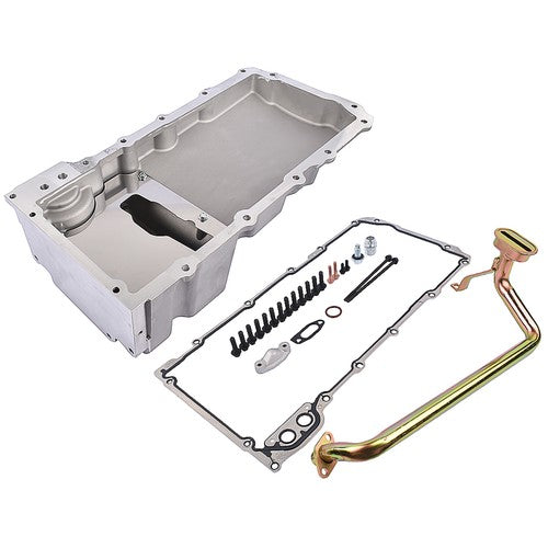 DURAFORCE For LS Swap Retrofit Aluminum Oil Pan LS1 LS2 LS3 LS6 Rear Sump, Pick Up, Gasket